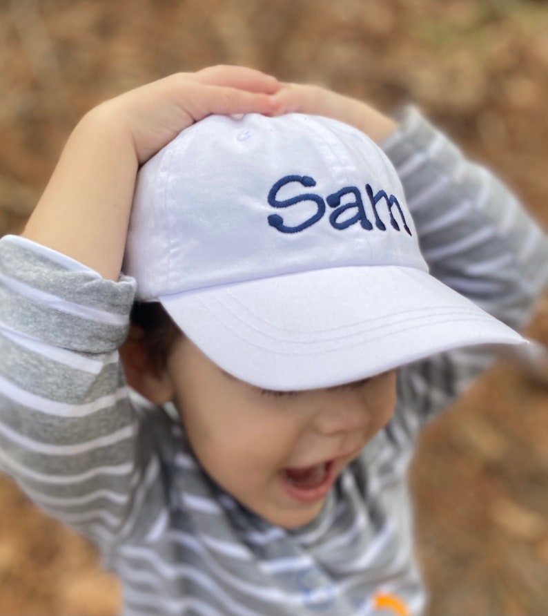 Personalized Baseball Cap Toddler Youth Baseball Hat Monogram Kids Personalized Baseball Cap Custom Embroidered Hat image 3