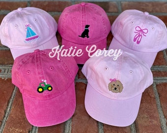 Personalized Baseball Cap Toddler Youth Kids hat Birthday gift, goldendoodle, Labrador, ballet, ballerina, preppy, dog, mermaid girl