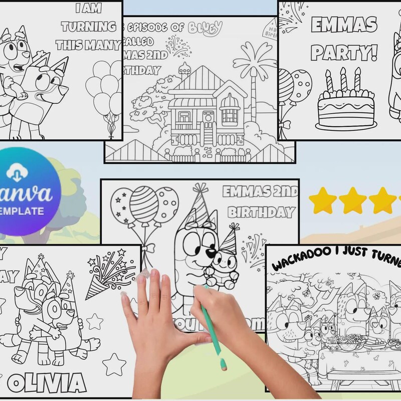 Bluey Coloring Mask - Etsy New Zealand