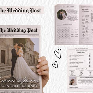 Dreifach gefaltetes Programm • Vorlage für ein dreifach gefaltetes Hochzeitsprogramm • Elegante und moderne Hochzeitsbroschüre mit Fotos • Sofort-Download • Bearbeitbar und druckbar Bild 11