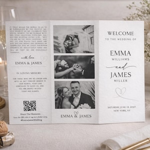 Dreifach gefaltetes Programm • Vorlage für ein dreifach gefaltetes Hochzeitsprogramm • Elegante und moderne Hochzeitsbroschüre mit Fotos • Sofort-Download • Bearbeitbar und druckbar Bild 15