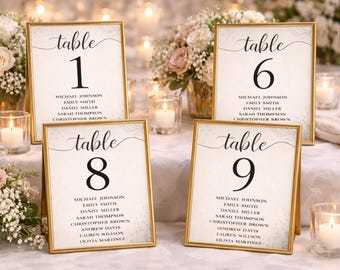 Finden Sie Ihre Sitzplätze, Sitzplankarten, Sitzordnung, Tischnamen für Ihre Hochzeit.