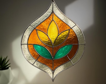Blommönster i målat glas, mönster i målat glas, digital nedladdning, gör-det-själv-målat glas, heminredning, solfångare, blomma i målat glas,