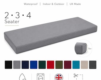 Waterproof Garden Bench Seat Pad | Removable Zipped Cover, UK Made (2-4 Seater)