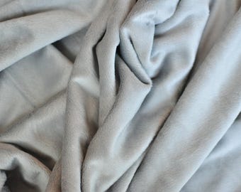 Minky: Flat Minky Fabric in Silver Grey