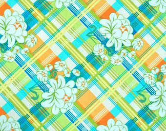 Meadowsweet "Peony Plaid" by Sandi Henderson for Michael Miller Fabrics - SH4232 - New and OOP - 32" x 44"