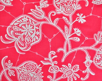 Amy Butler - Lark - "Souvenir" in punch red - Print PWAB068 -Cotton Quilting Fabric. Last piece left!