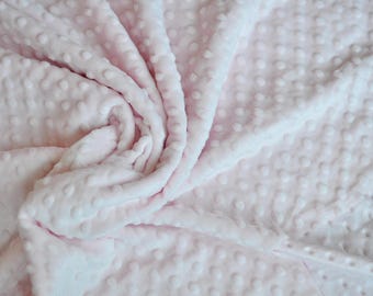 Minky: Dimple Dot Minky Fabric in Soft Pink