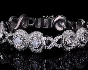 Iced Out Tennis Bracelet for Men & Women – Luxury Moissanite Diamond Hip Hop Bracelet – 925 Silver Bling Jewelry Gift
