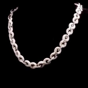 Infinity Link Chain 10mm, VVS1 Quality Round-cut Moissanite Diamond, Pass Diamond Tester, Round diamond bezal settings, gift fer her