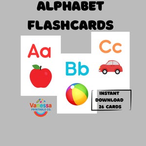 Cartes mémoire alphabet, cartes abc, feuilles de travail préscolaires, activités d'apprentissage pour les tout-petits