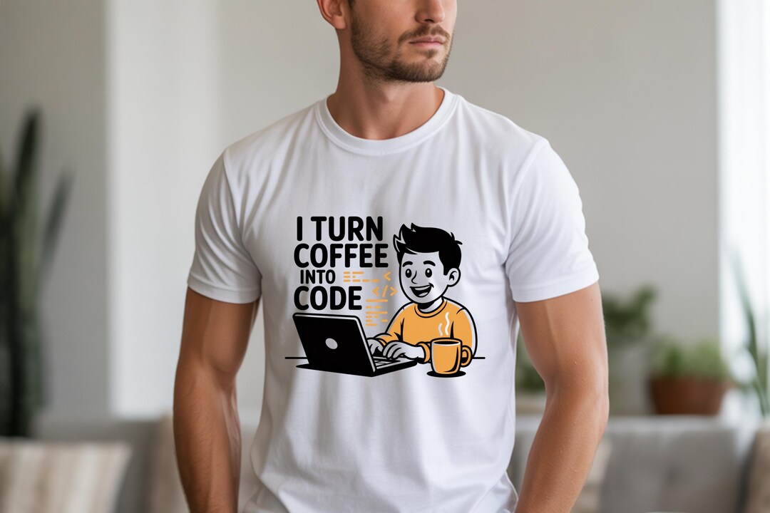 Unisex 'I Turn Coffee Into Code' Graphic Tee, Coder Shirt - Etsy