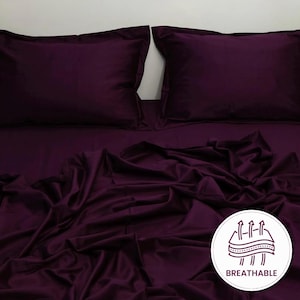 高級コットンサテン寝具セット、シルクのように柔らかいサテン織りのベッドリネン、ホテルスタイルの羽毛布団カバーセット、エレガントな寝室のための天然コットンシーツ