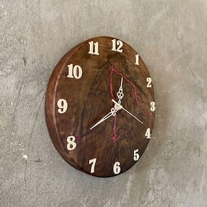 Handmade Wood & Resin Wall Clock: Silent Quartz Movement