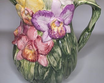 Ceramic Floral Water Pitcher