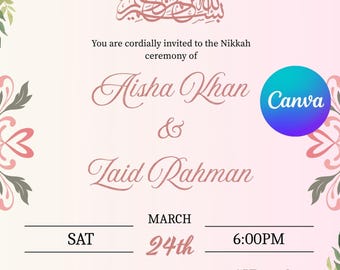 Nikkah/Katb-Kitab Digital Wedding Invite Template