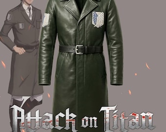 Skórzany płaszcz cosplay z krowiej skóry: Eren Yeager AOT Anime Jacket