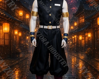 Anime inspiriert Tengen Cosplay Uzui Kostüm, Sound Demon Slayer Hashira Outfit Set