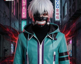 Kaneki Hoodie Leder Cosplay Kostüm, Tokyo Ghoul Cosplay, Kaneki Ken Outfit, Tokyo Ghoul Merchandise