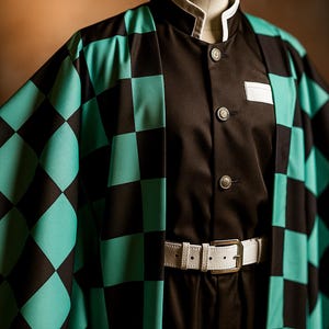 Tanjiro Kamado Cosplay Costume ,Demon Slayer Kimetsu no Yaiba Uniform – Full Set