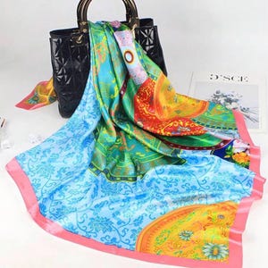 小物 80s Colorful Silk Scarf Vintage 80s Colorful Silk Birds and Fish Scarf – Spark Pretty