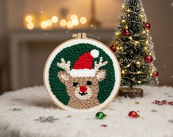 Kit ricamo cervo, kit completo, istruzioni dettagliate, filo DMC, fai da te