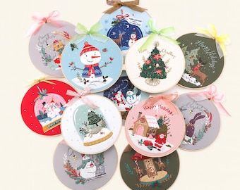 Kit de bordado de árbol de Navidad: Adorno de lino, regalo artesanal