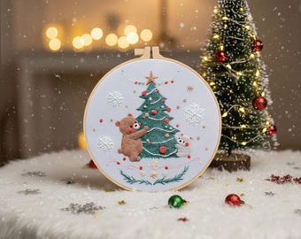 Kit per ricamo albero di Natale / Punto croce fai da te per principianti