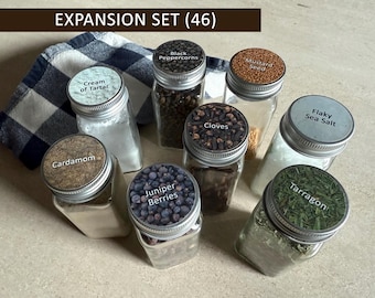 46 spice labels expansion pack (for those who previously purchased the 'essential set' of 30 labels)