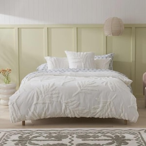 Boho Tufted White Duvet Cover Set Handmade Organic Cotton Includes Pillow Shams Custom Queen/king/Twin Size Quilt Cover Housewarming Gifts