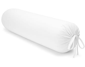 Oversized Cotton Bolster Pillow Case Neck Support White Pillow Cover Home Decor Accent Decorative Bolster Pillow Cover For Farmhouse Gift