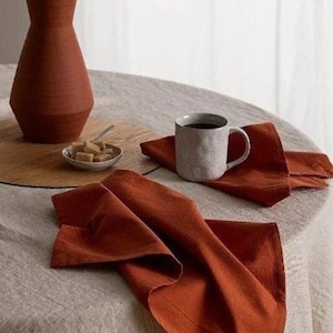 Rust Cotton Dinner Napkins Table Setting Napkins Zero Waste Tableware for Wedding Party Napkin Kitchen Cloth Napkin Home Decor Table Napkin