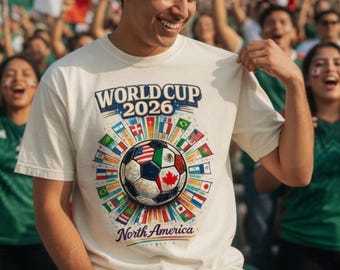Retro World Cup 2026 Shirt | Vintage Soccer Graphic T-shirt | International Flags | Comfort Colors Tee