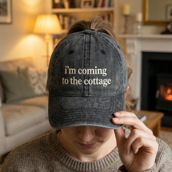 Embroidered I'm Coming to the Cottage Cap | Heated Movie Rivalry Fan Vintage Dad Hat | LGBT Hockey Romance Gift