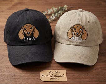 Gorra para mamá de perro salchicha / Gorra personalizada con nombre de perro bordado / Regalo personalizado para amantes de los perros salchicha / Gorra de béisbol para mamá de perro salchicha / Regalo para amantes de los perros salchicha