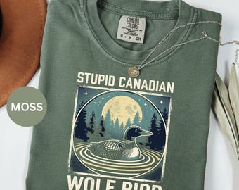 Comfort Colors® Stupid Canadian Wolf Bird Shirt | Sarcastic Animal Graphic Tee