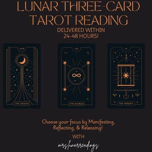 Anfängerfreundliche Mond-Tarot-Lesung | 3-Karten Digitale Lesung | Schnell 24 - 48 Stunden | Lieferung Digital Einblick