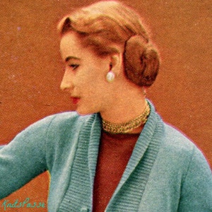 1950s Women's Skirt and Sweater Set - Knitted Suit -- PDF KNITTING PATTERN