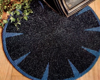 Retro 1960s Circular Knit Rug Pattern - Color‑Block Wedge Design - PDF KNITTING PATTERN