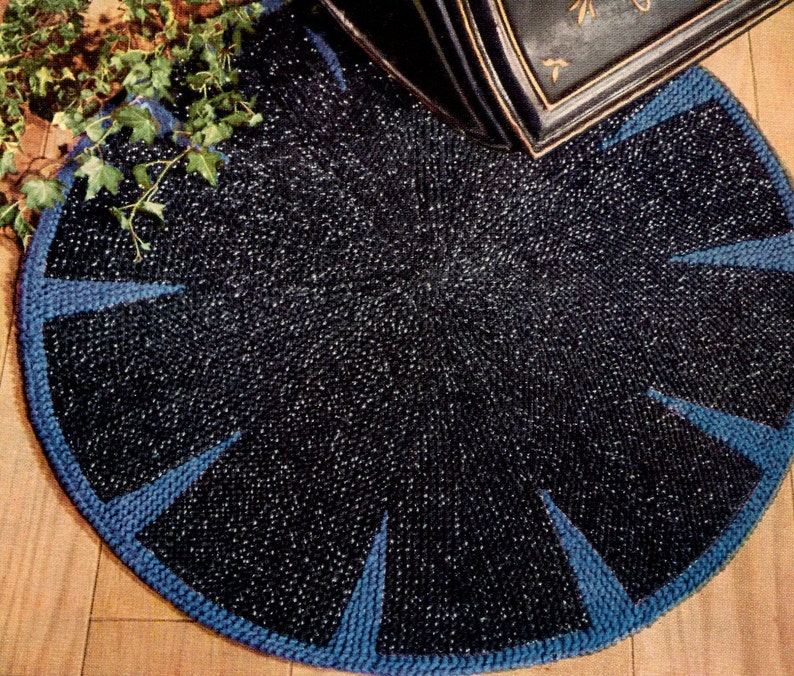 Midcentury Modern 1960s Knitted Rug Circular Rug Etsy