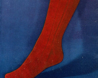 1950s Vintage Ribbed Knee Socks -- PDF KNITTING PATTERN