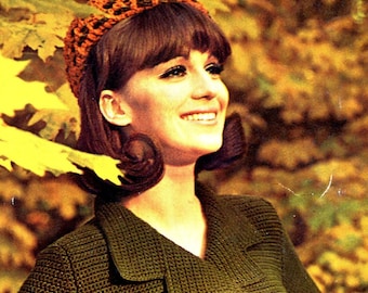 Vintage Crocheted Double-Breasted Coat and Beret Pattern (PDF Pattern)