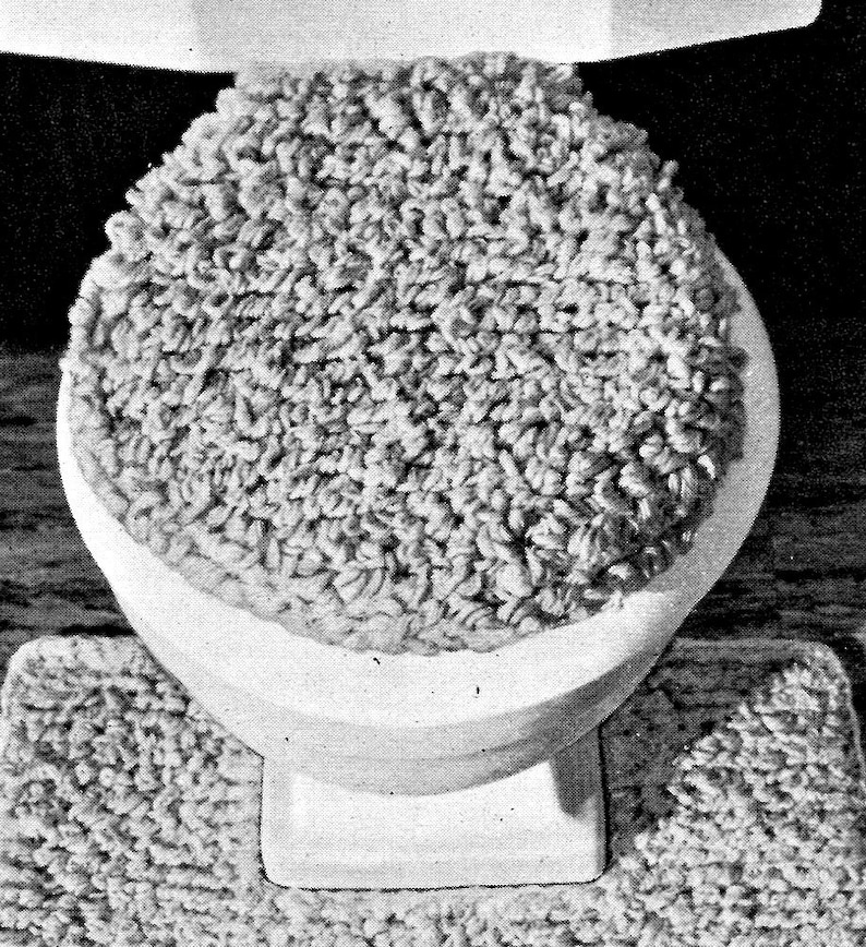 Midcentury Retro Toilet Set Toilet Seat Cover Rug Etsy