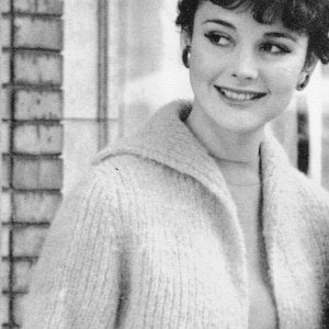 Women&#39;s 1960s Short Mohair Car Coat -- PDF KNITTING PATTERN