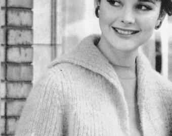 Women's 1960s Short Mohair Car Coat -- PDF KNITTING PATTERN