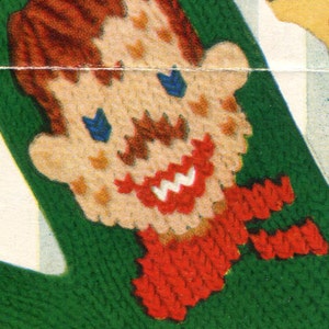 1950s Vintage Howdy Doody and Clarabelle Mittens PDF KNITTING PATTERN image 2