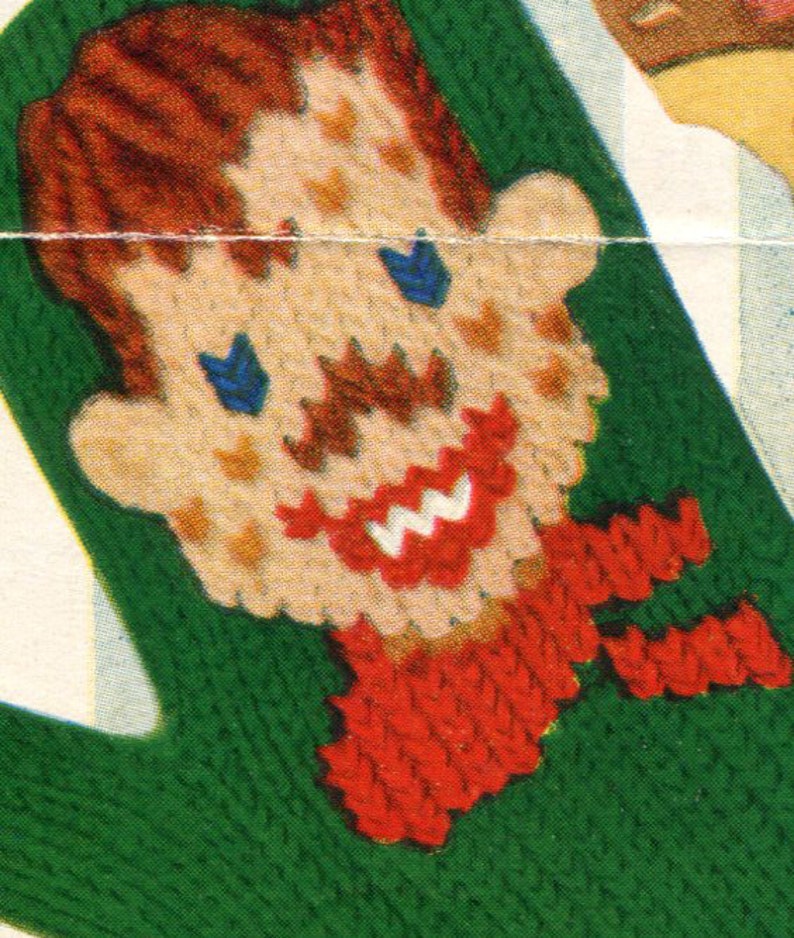 1950s Vintage Howdy Doody and Clarabelle Mittens PDF KNITTING PATTERN image 2