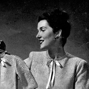 Mother&#39;s and Infant&#39;s 1940&#39;s Retro Bed Jackets with Yoke Detail -- Vintage-style Gift for Mother and Baby -- PDF KNITTING PATTERN