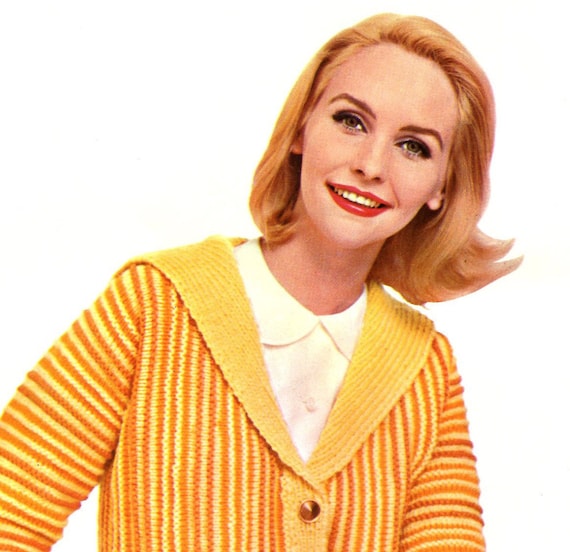 1960s Knitted Sailor Collar Jacket Pattern – Vertical Garter Stitch (PDF Pattern)