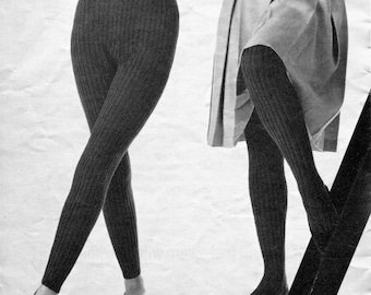 Women and Girl's 1960s Vintage Knitted Tights -- Hose -- PDF KNITTING PATTERN